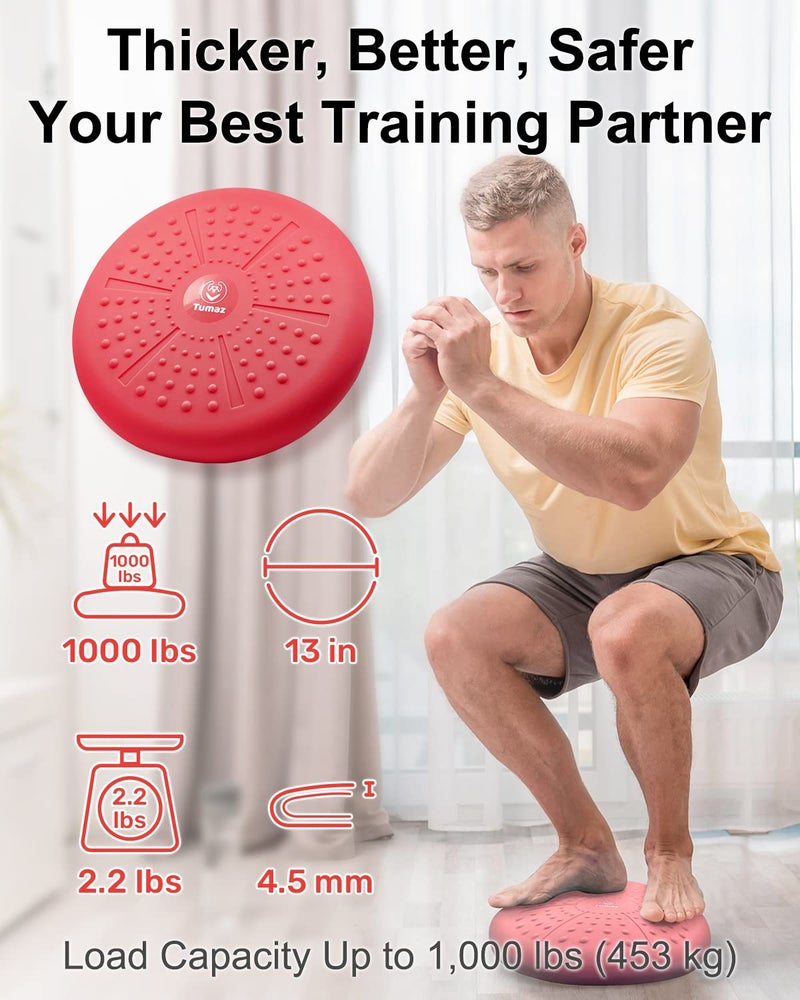 Tumaz Wobble Cushion - Wiggle Seat to Improve Sitting Posture & Stay Focused, Balance Disc to Relief Back Pain & Core Strength & Flexible Seating [Extra Thick, Pump Included] - Image 3